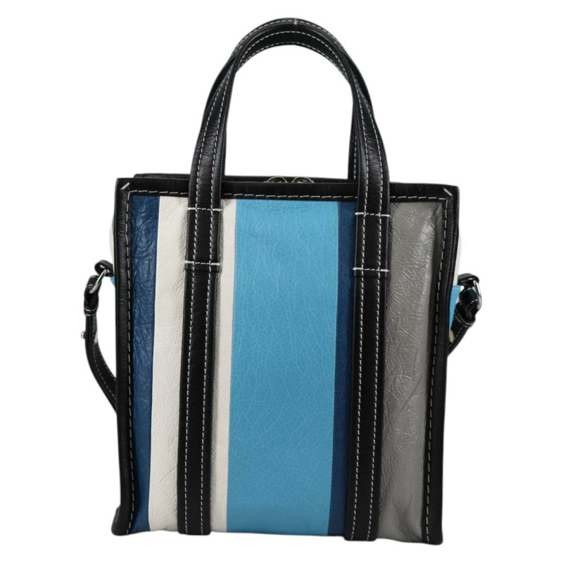 【日本直送】BALENCIAGA 手提包 皮革 2way 藍灰色 正品 135253M-1