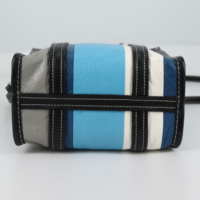 【日本直送】BALENCIAGA 手提包 皮革 2way 藍灰色 正品 135253M-4