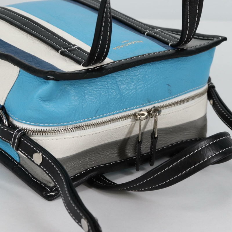 【日本直送】BALENCIAGA 手提包 皮革 2way 藍灰色 正品 135253M-5