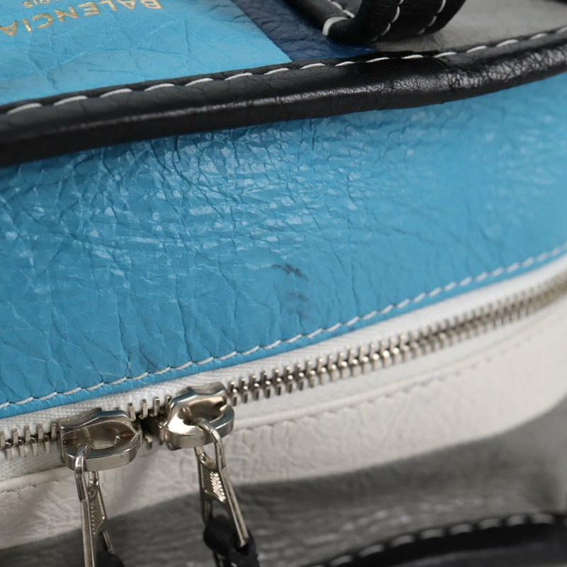 【日本直送】BALENCIAGA 手提包 皮革 2way 藍灰色 正品 135253M-6