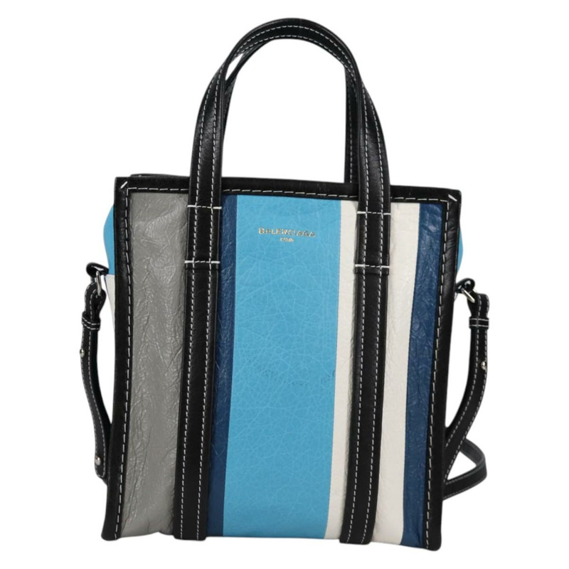 【日本直送】BALENCIAGA 手提包 皮革 2way 藍灰色 正品 135253M-12