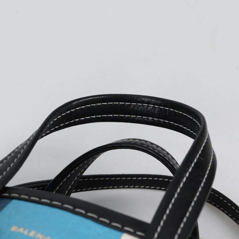 【日本直送】BALENCIAGA 手提包 皮革 2way 藍灰色 正品 135253M-13