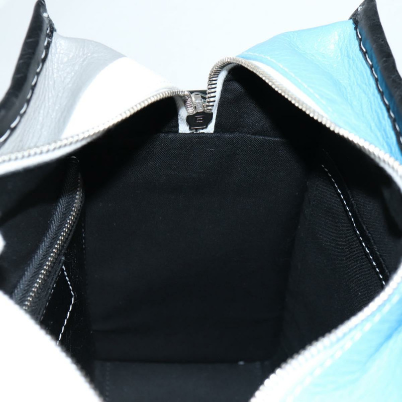 【日本直送】BALENCIAGA 手提包 皮革 2way 藍灰色 正品 135253M-22