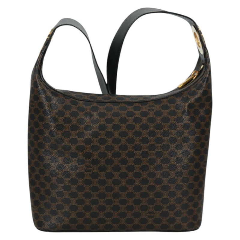 【日本直送】CELINE Macadam 帆布肩背包 PVC 皮革 黑金色 正品 135205V-1
