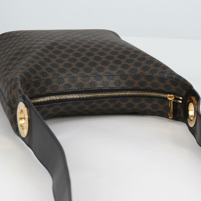 【日本直送】CELINE Macadam 帆布肩背包 PVC 皮革 黑金色 正品 135205V-5