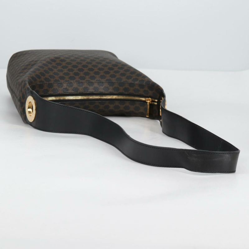 【日本直送】CELINE Macadam 帆布肩背包 PVC 皮革 黑金色 正品 135205V-6