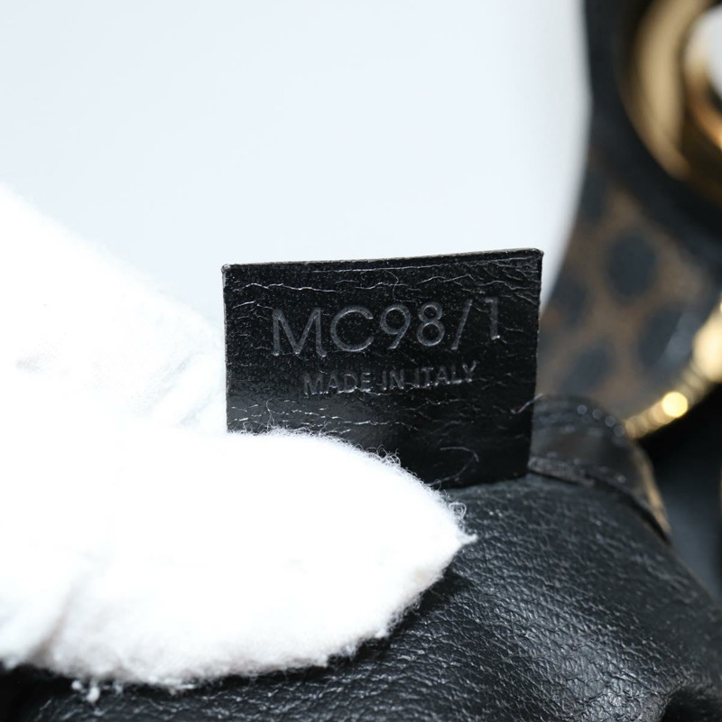 【日本直送】CELINE Macadam 帆布肩背包 PVC 皮革 黑金色 正品 135205V-10