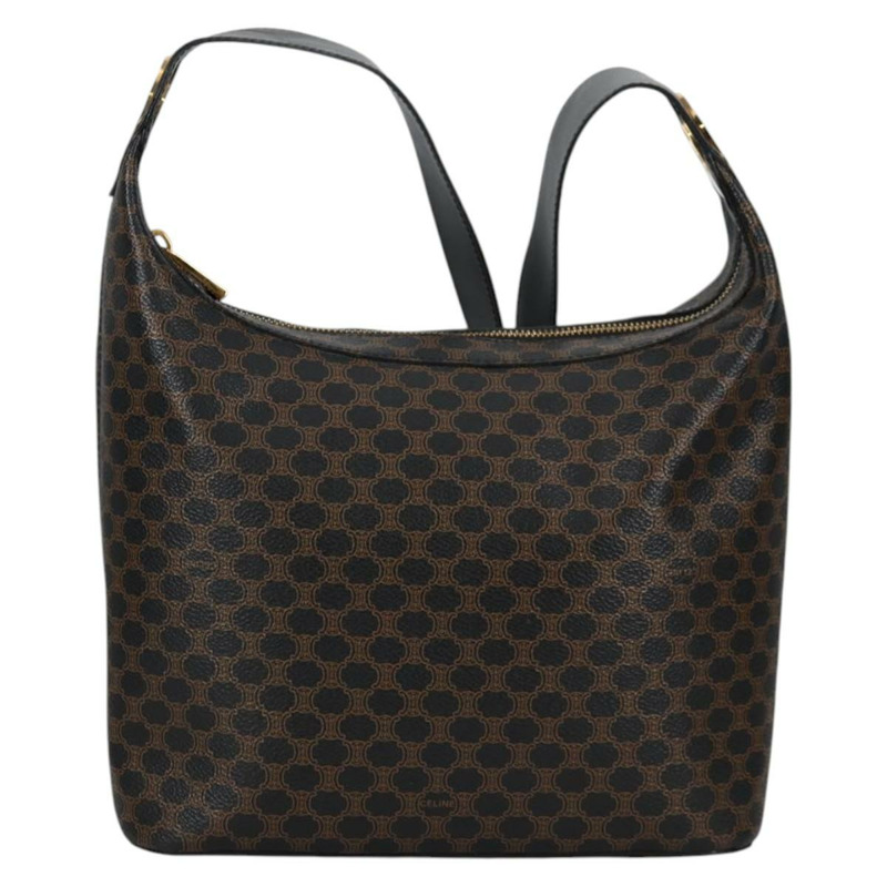 【日本直送】CELINE Macadam 帆布肩背包 PVC 皮革 黑金色 正品 135205V-12