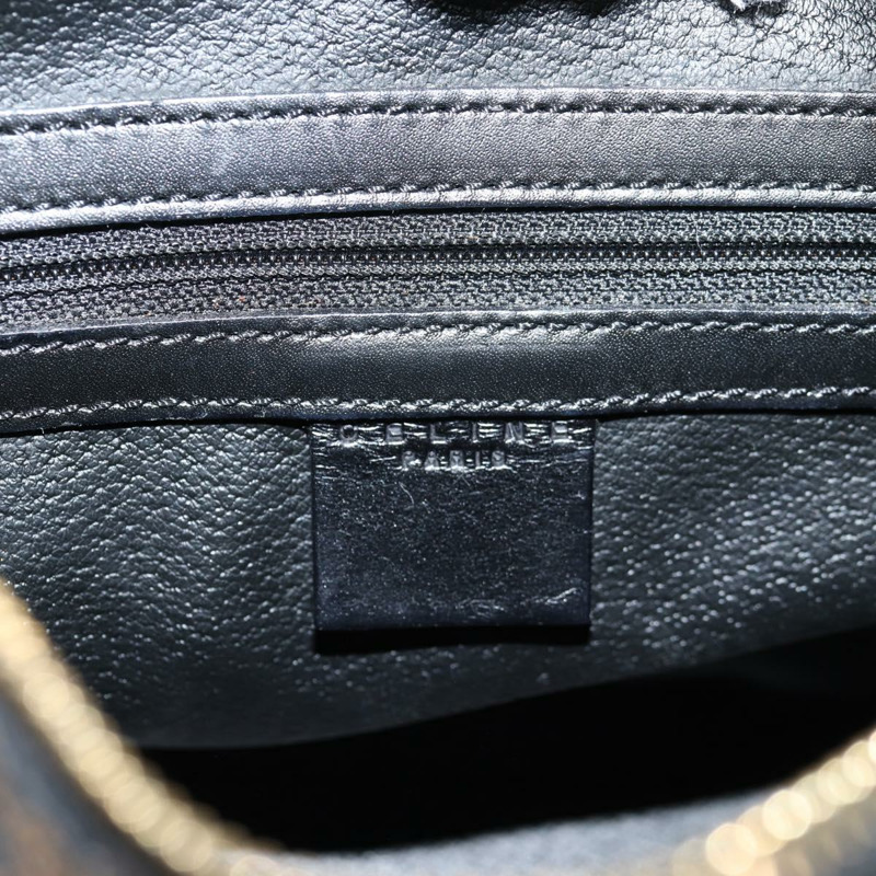 【日本直送】CELINE Macadam 帆布肩背包 PVC 皮革 黑金色 正品 135205V-19
