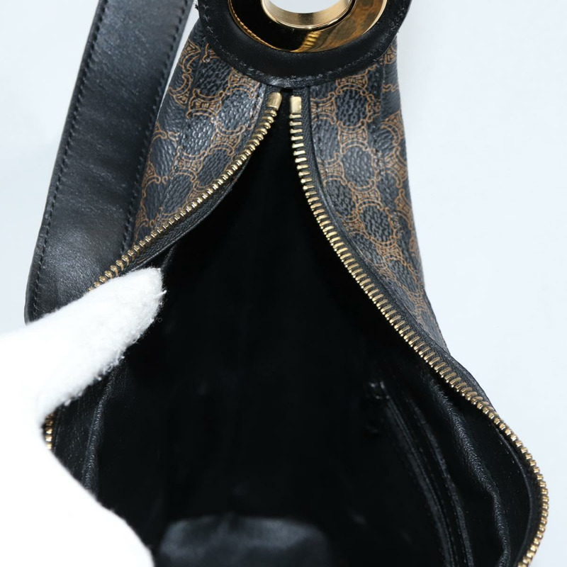 【日本直送】CELINE Macadam 帆布肩背包 PVC 皮革 黑金色 正品 135205V-20