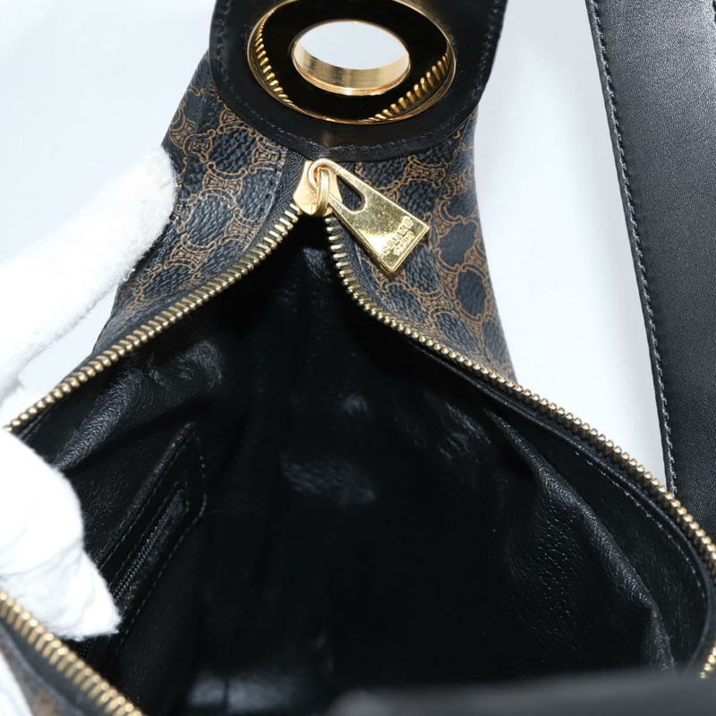 【日本直送】CELINE Macadam 帆布肩背包 PVC 皮革 黑金色 正品 135205V-21