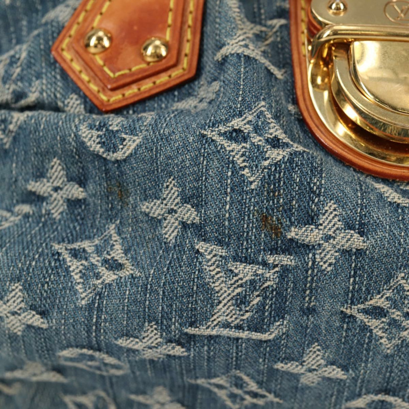 【日本直送】LOUIS VUITTON Monogram 牛仔布 Preity 手提包 藍色 M95020 LV 授權 140355V-1