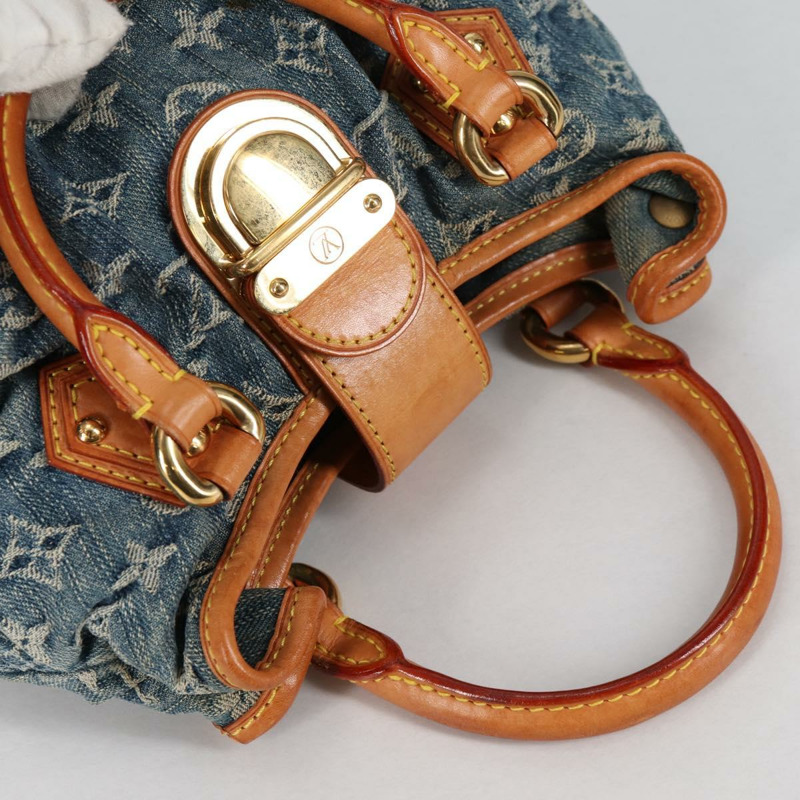 【日本直送】LOUIS VUITTON Monogram 牛仔布 Preity 手提包 藍色 M95020 LV 授權 140355V-7
