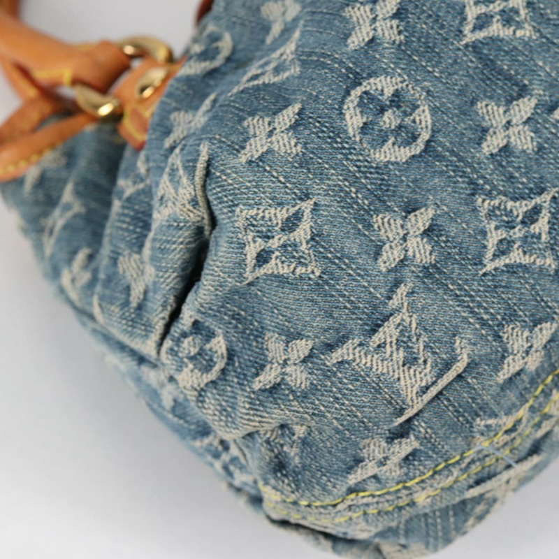 【日本直送】LOUIS VUITTON Monogram 牛仔布 Preity 手提包 藍色 M95020 LV 授權 140355V-14