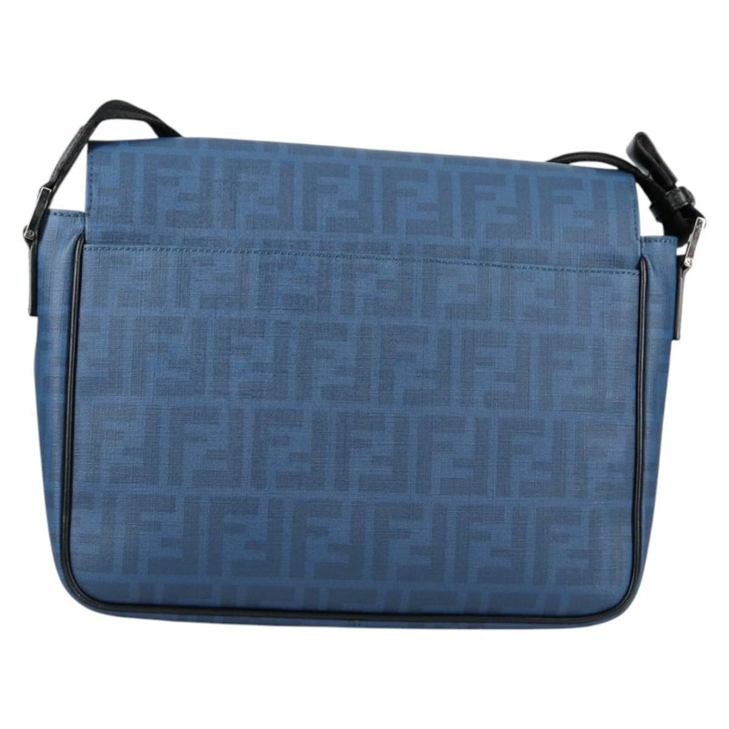 【日本直送】FENDI Zucca 帆布單肩包 PVC 藍色銀色 正品 135235M-1