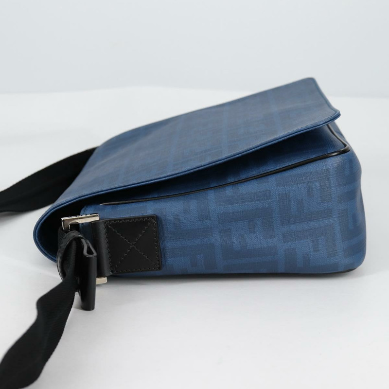 【日本直送】FENDI Zucca 帆布單肩包 PVC 藍色銀色 正品 135235M-2