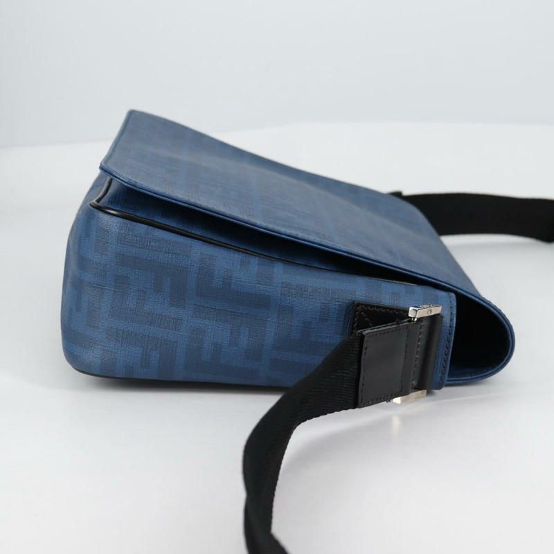 【日本直送】FENDI Zucca 帆布單肩包 PVC 藍色銀色 正品 135235M-3