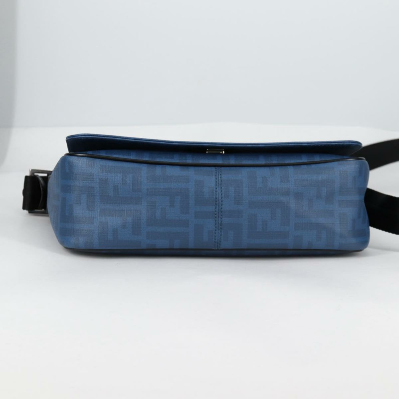 【日本直送】FENDI Zucca 帆布單肩包 PVC 藍色銀色 正品 135235M-4