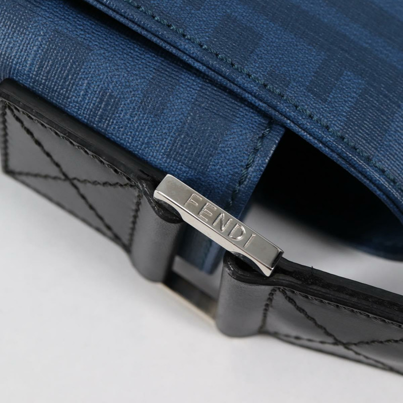【日本直送】FENDI Zucca 帆布單肩包 PVC 藍色銀色 正品 135235M-8