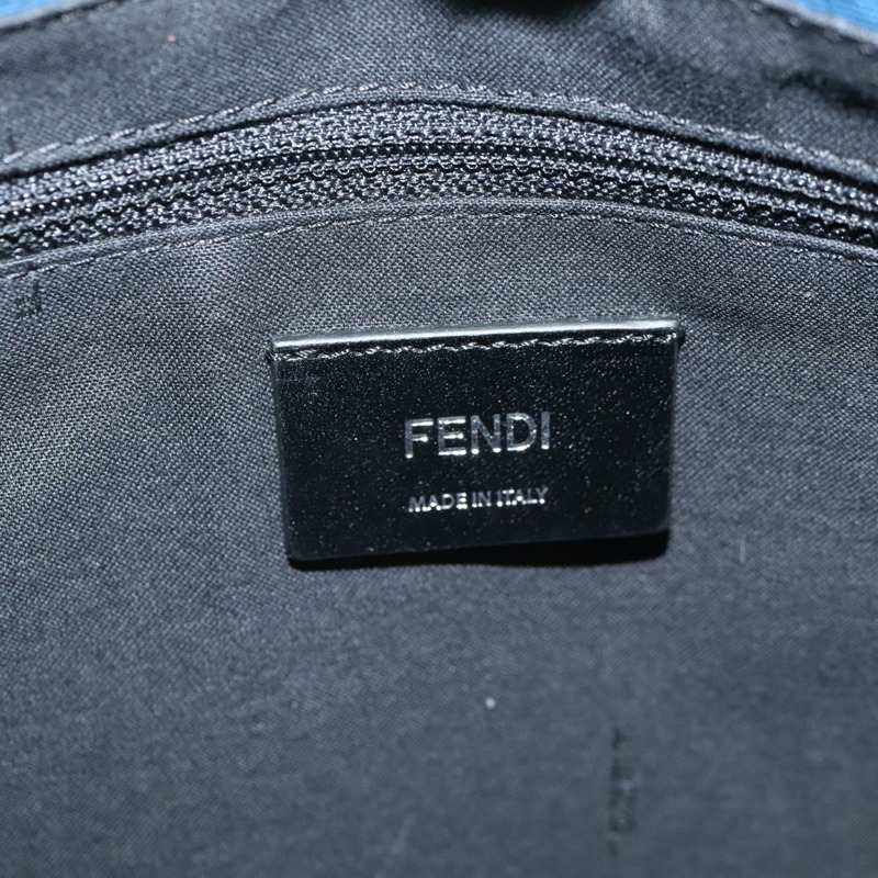 【日本直送】FENDI Zucca 帆布單肩包 PVC 藍色銀色 正品 135235M-18