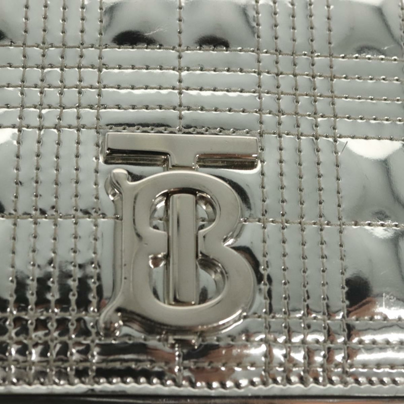 【日本直送】BURBERRY 鏈條單肩包 琺瑯銀色 正品 140195-18