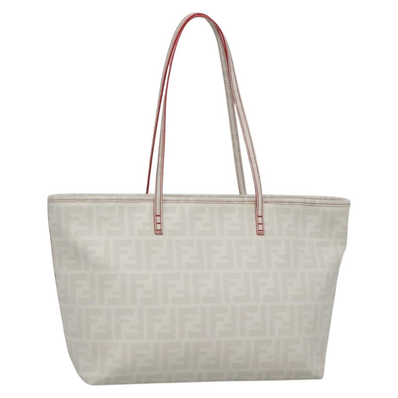 【日本直送】FENDI Zucca 帆布手提包 PVC 白金正品 135233-0