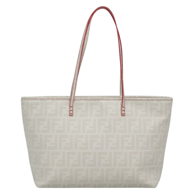 【日本直送】FENDI Zucca 帆布手提包 PVC 白金正品 135233-1