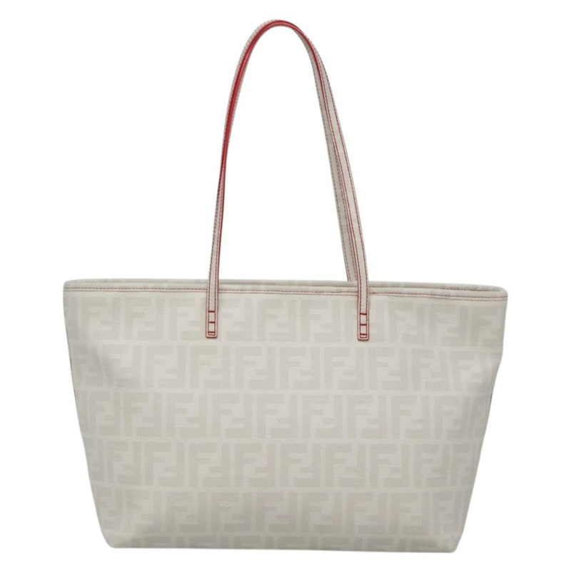 【日本直送】FENDI Zucca 帆布手提包 PVC 白金正品 135233-12