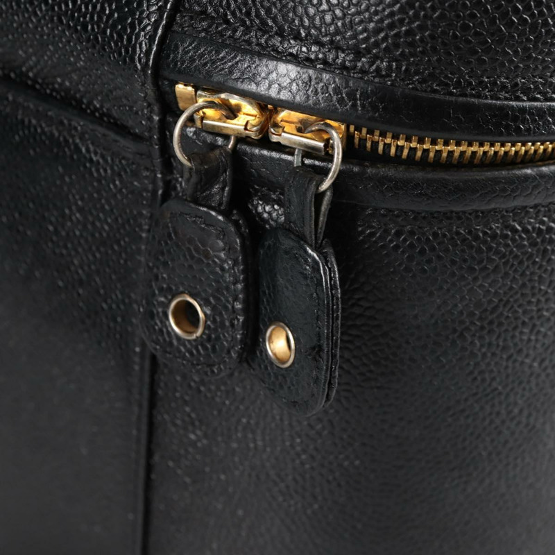 【日本直送】香奈兒化妝包 Caviar Skin 2way 黑金 CC 正品 bs28866A-9