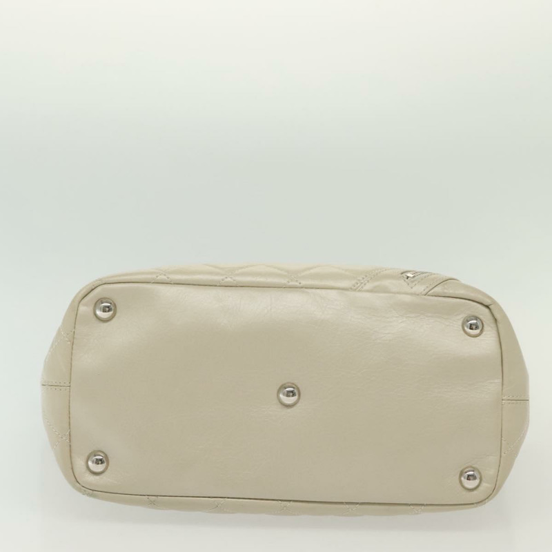 【日本直送】香奈兒鏈康邦線棉質俱樂部包皮革米色銀色 CC 正品 bs28856-5