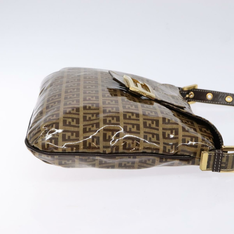 【日本直送】FENDI Zucchino 帆布 Mamma Baguette 肩背包 米色金色 正品 140274-2