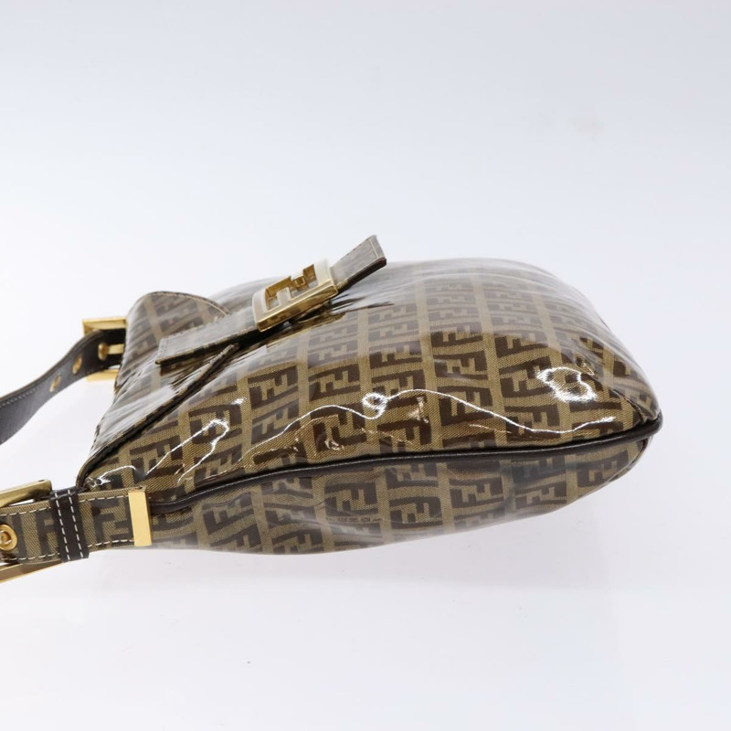 【日本直送】FENDI Zucchino 帆布 Mamma Baguette 肩背包 米色金色 正品 140274-3