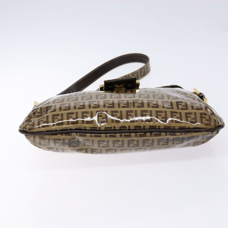 【日本直送】FENDI Zucchino 帆布 Mamma Baguette 肩背包 米色金色 正品 140274-4