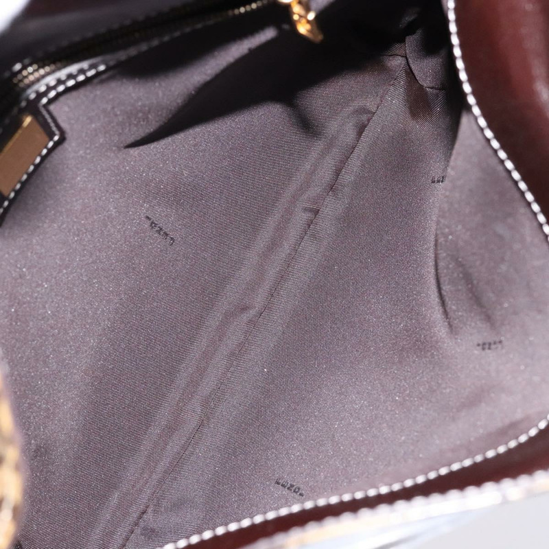 【日本直送】FENDI Zucchino 帆布 Mamma Baguette 肩背包 米色金色 正品 140274-10