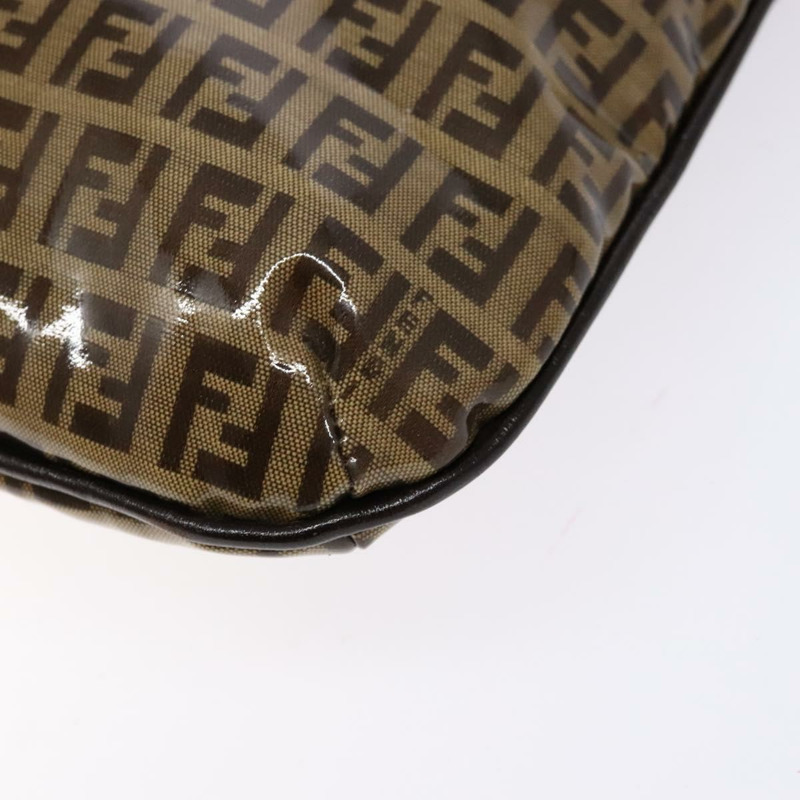 【日本直送】FENDI Zucchino 帆布 Mamma Baguette 肩背包 米色金色 正品 140274-13