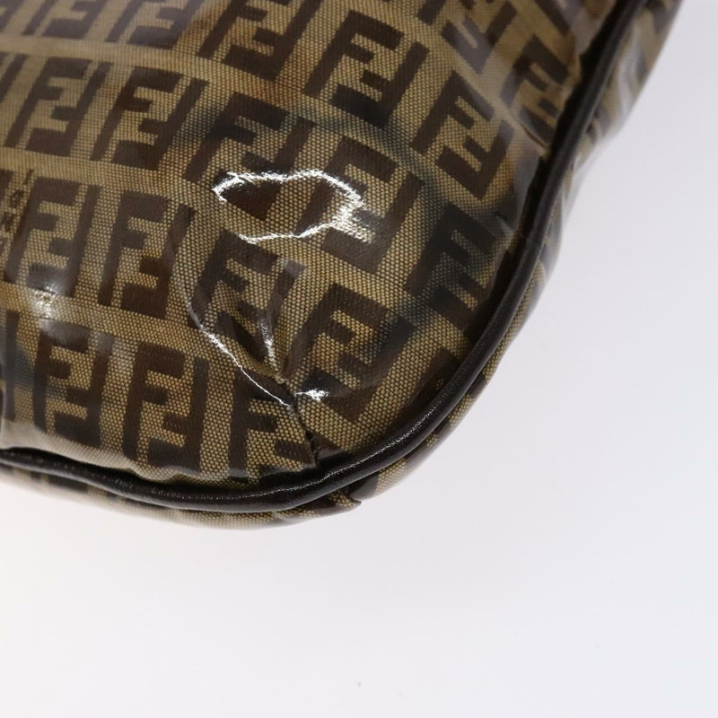 【日本直送】FENDI Zucchino 帆布 Mamma Baguette 肩背包 米色金色 正品 140274-15
