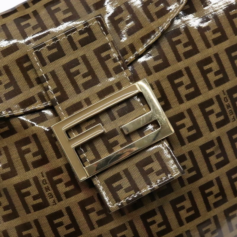 【日本直送】FENDI Zucchino 帆布 Mamma Baguette 肩背包 米色金色 正品 140274-17