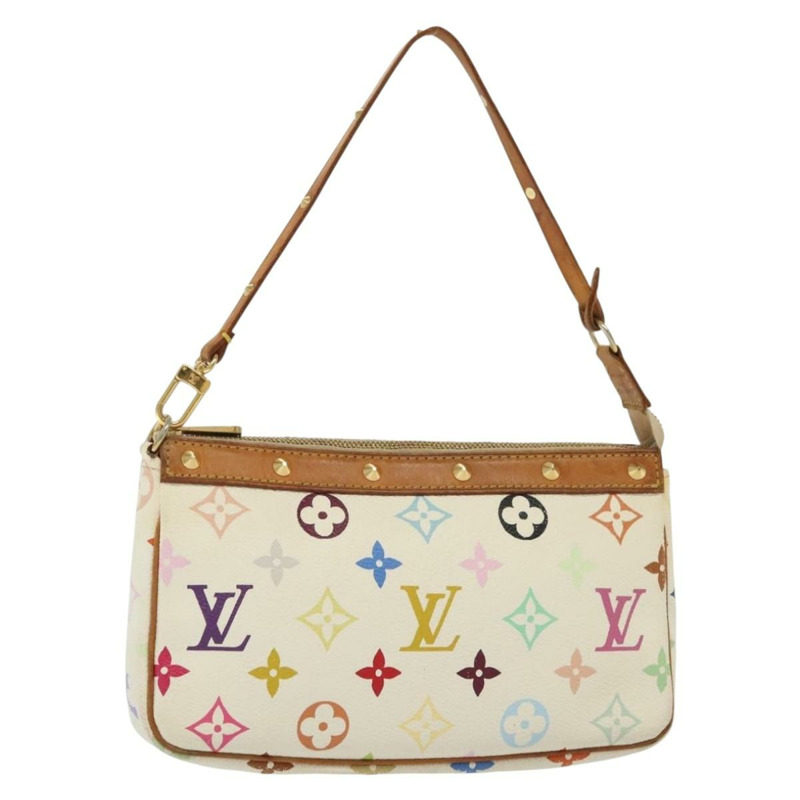 【日本直送】路易威登 Monogram 多色 Pochette 手拿包 白色 M92649 LV 授權 140354-0