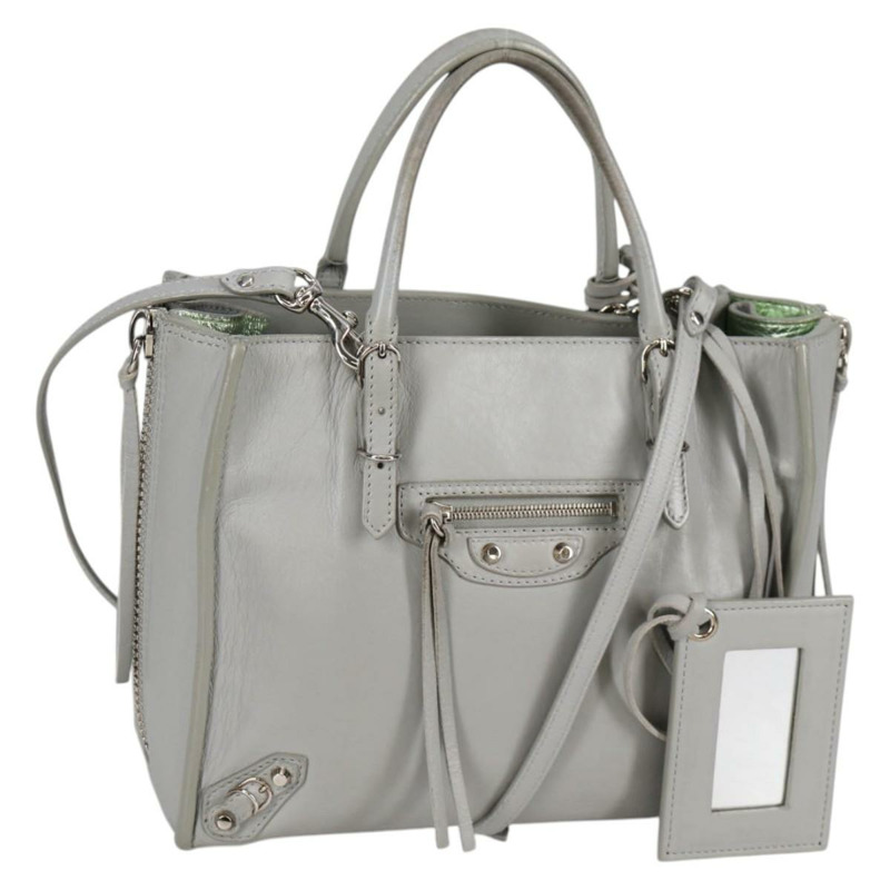 【日本直送】BALENCIAGA Paper 迷你手袋 皮革 2 款可選 灰色 銀色 正品 am8990V-0