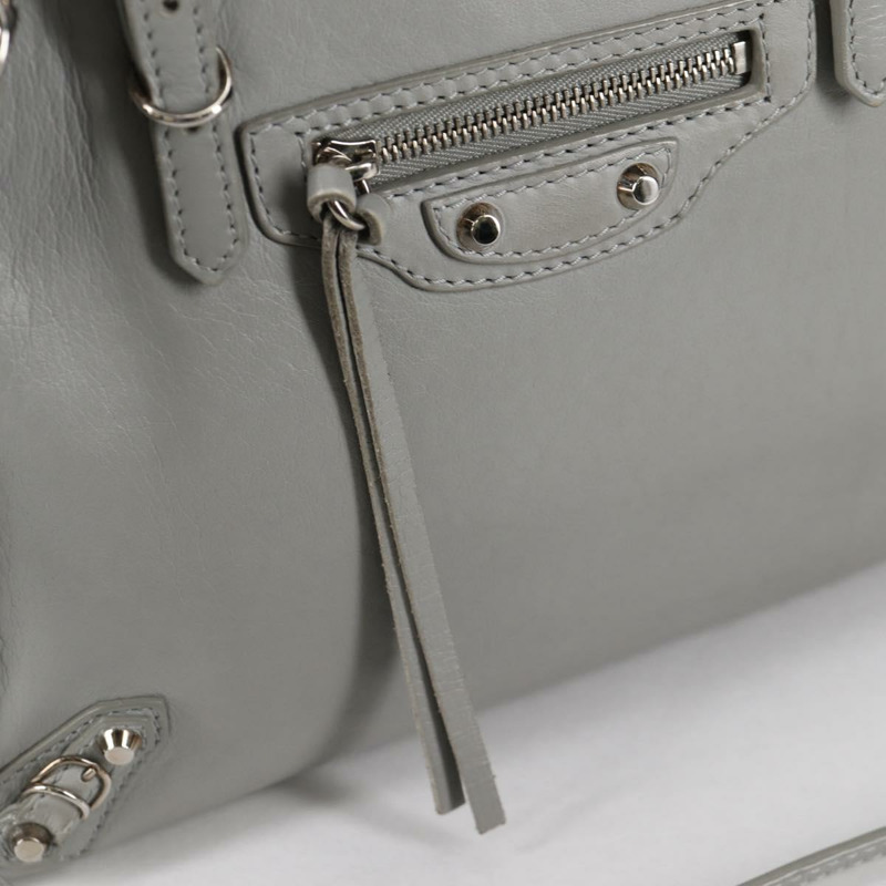 【日本直送】BALENCIAGA Paper 迷你手袋 皮革 2 款可選 灰色 銀色 正品 am8990V-17