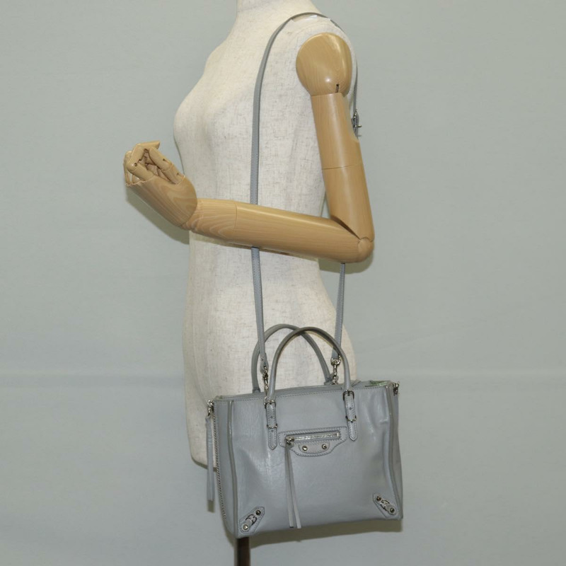 【日本直送】BALENCIAGA Paper 迷你手袋 皮革 2 款可選 灰色 銀色 正品 am8990V-24