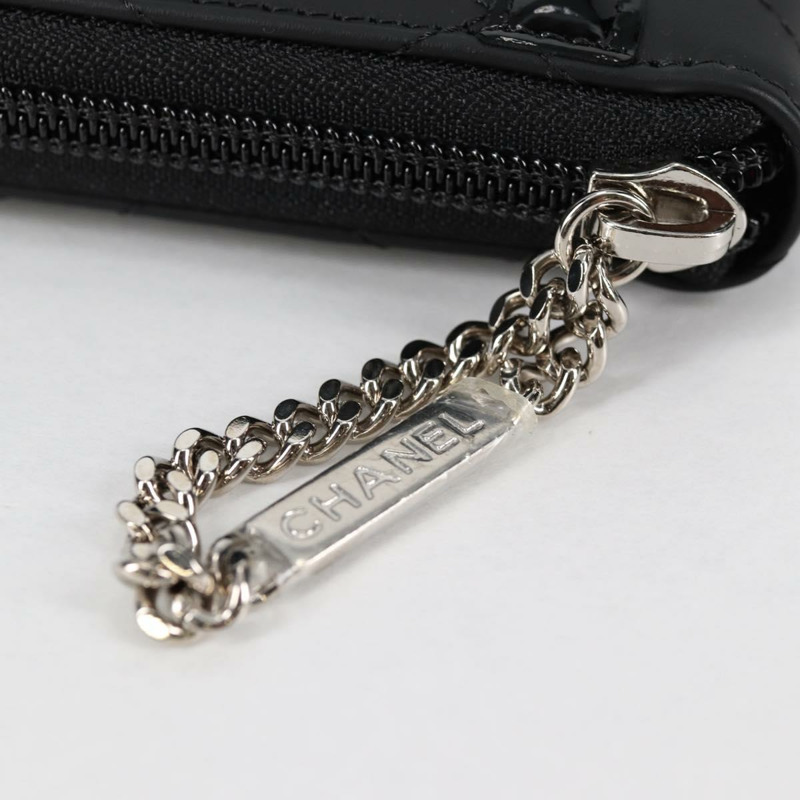 【日本直送】香奈兒 Cambon Line 馬特拉斯長款皮夾 皮革 黑色 CC 正品 ac3874M-6