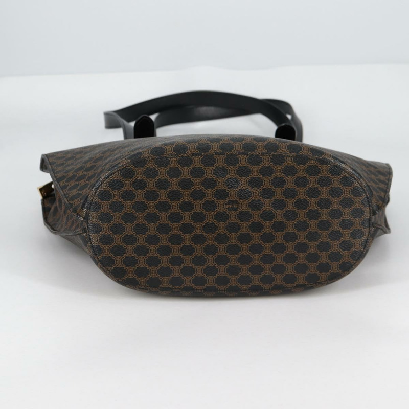 【日本直送】CELINE Macadam 帆布肩背包 PVC 皮革 黑金色 正品 am8906V-4