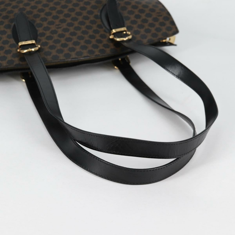 【日本直送】CELINE Macadam 帆布肩背包 PVC 皮革 黑金色 正品 am8906V-6