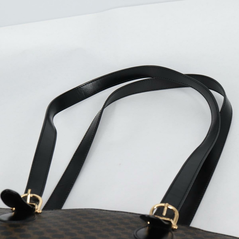【日本直送】CELINE Macadam 帆布肩背包 PVC 皮革 黑金色 正品 am8906V-13