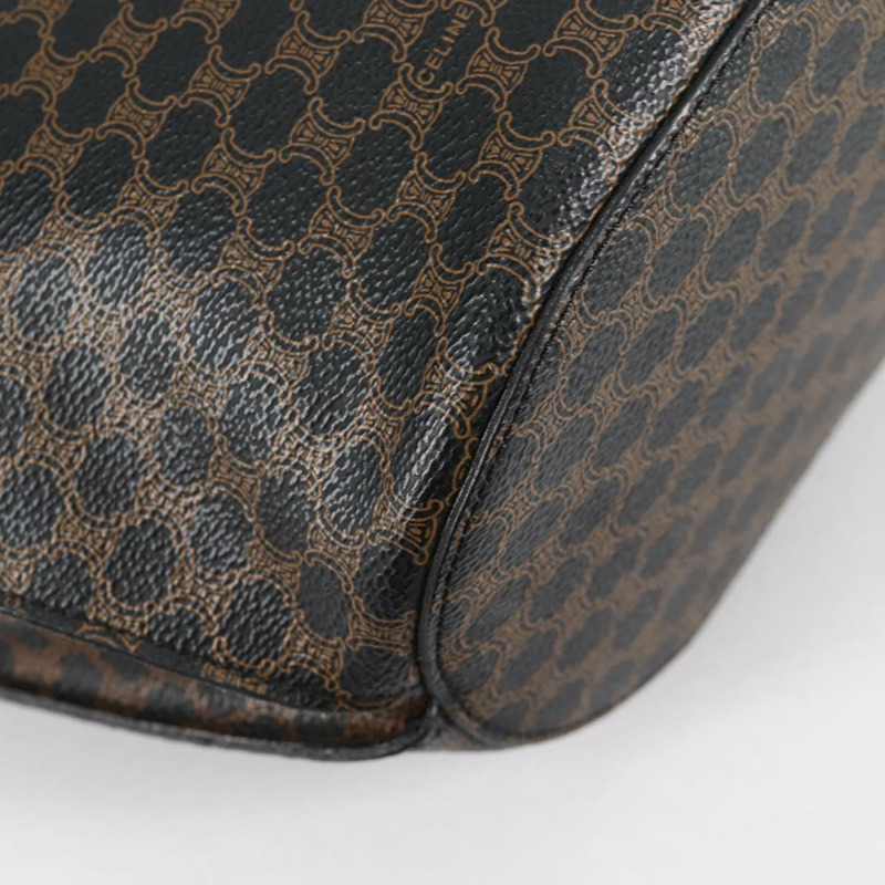 【日本直送】CELINE Macadam 帆布肩背包 PVC 皮革 黑金色 正品 am8906V-15