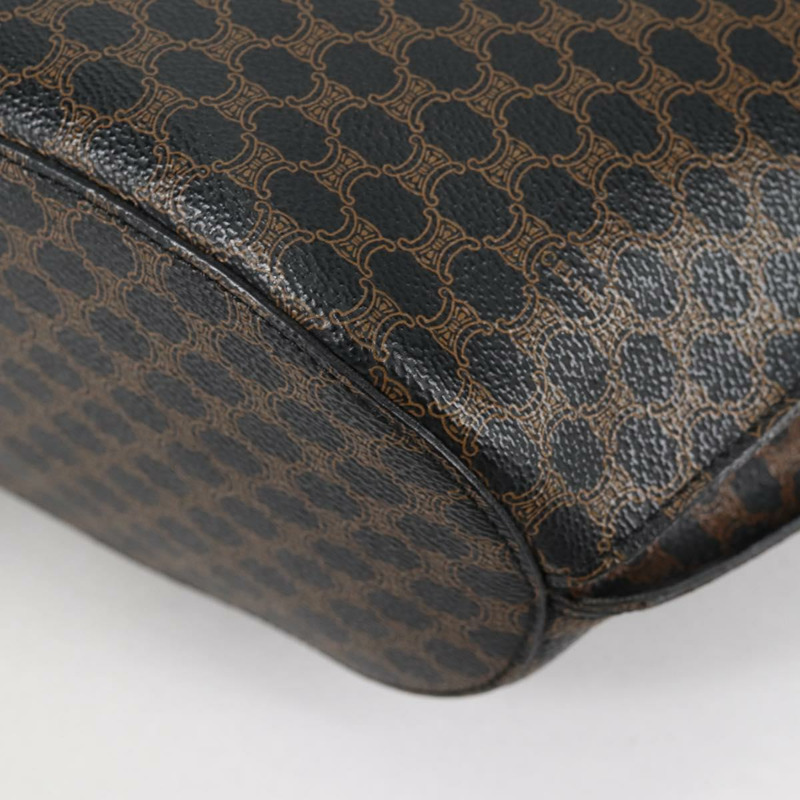 【日本直送】CELINE Macadam 帆布肩背包 PVC 皮革 黑金色 正品 am8906V-16