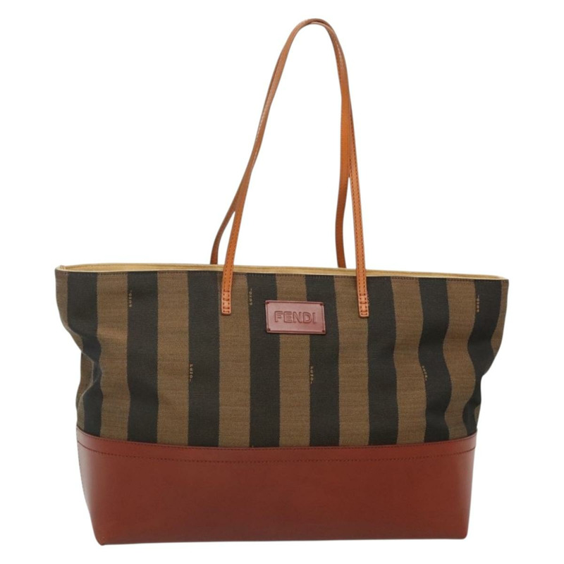 【日本直送】FENDI 山胡桃帆布托特包 黑棕色 正品 am8966-0