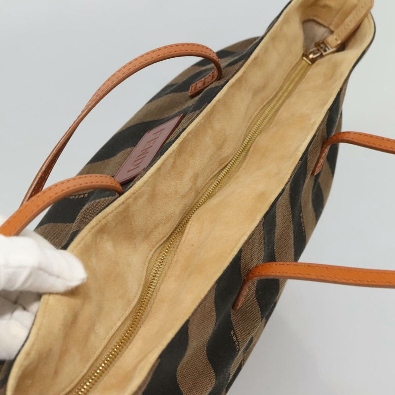 【日本直送】FENDI 山胡桃帆布托特包 黑棕色 正品 am8966-5