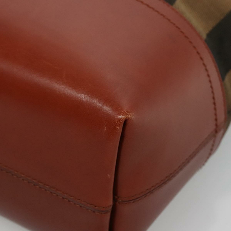 【日本直送】FENDI 山胡桃帆布托特包 黑棕色 正品 am8966-8